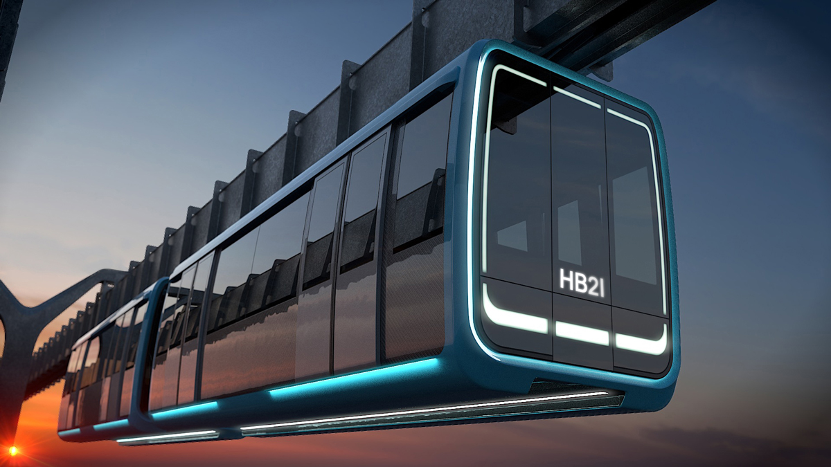 Entwurf des neuen H-Bahn-Fahrzeugmodells von H-Bahn21
